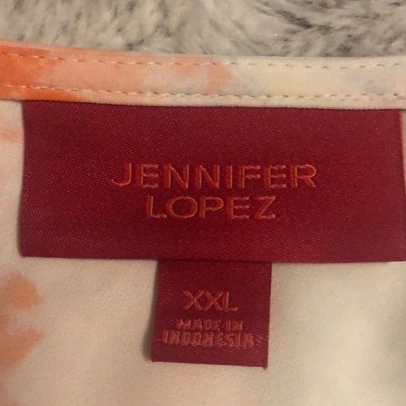 NWT Jennifer Lopez Orange Tie-Dye One-Shoulder Women's Top - Picture 5 of 5